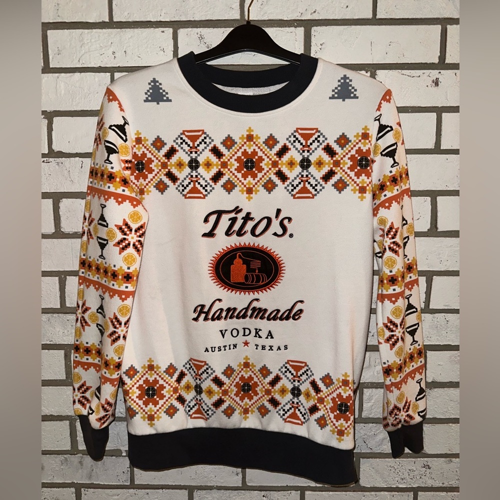 Tito’s Small Ugly Sweater Fun Sweatshirt Holiday Party